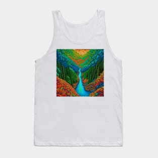 [AI Art] Green Valley, Optical Art Style Tank Top